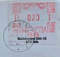 Automatenmarke 11.8.80 (Stäfa) auf Beleg