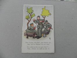 CH Humor Motiv Karte Miltär Rueblikarte Bären Katzen 1940
