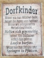 Blechschild, Schild Dorfkinder Wand Deko Vintage Style
