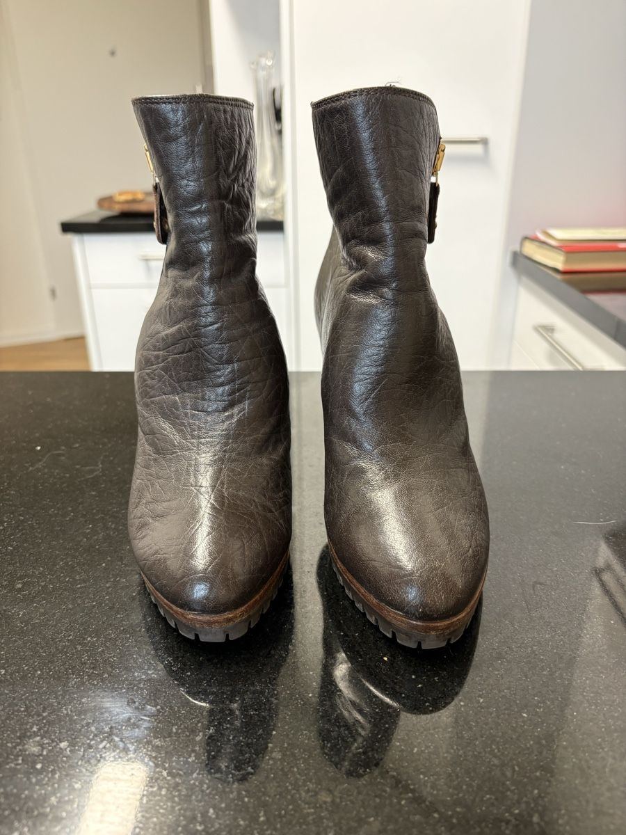 Navyboot Scarpe da donna: DARK BROWN LEATHER BOOTS – Usato da Rotkreuz venduto da Vintage_lover1 1