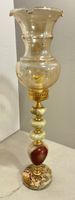 Marmor-Tischlampe aus Italien, 50 cm, Glasschirm