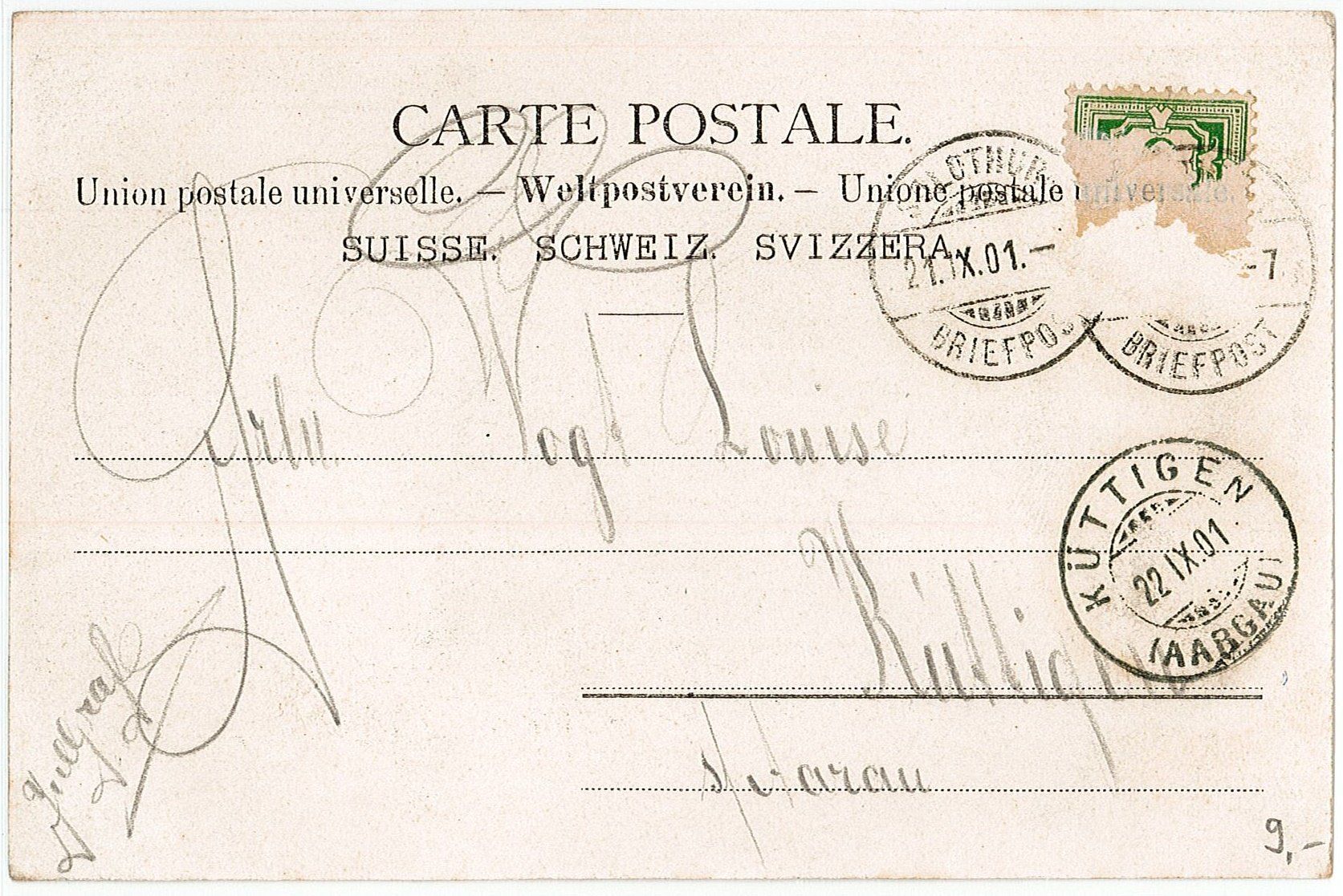Ansichtskarten: SO 96 SOLOTHURN 1901 – Gebraucht aus Fribourg von philafri 1