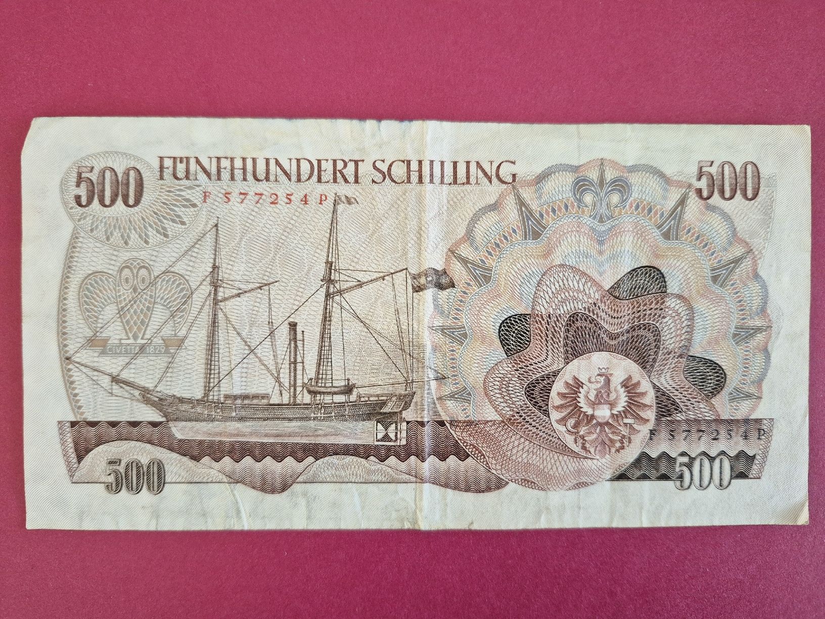 Banconote: 500 Schilling, Josef Ressel. 1965 – Usato da Wädenswil venduto da Orso31 1