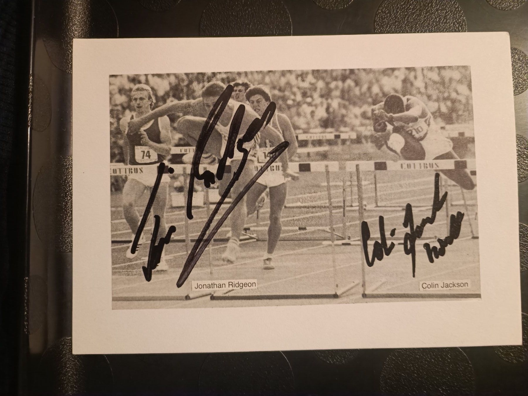 Autogramme: Colin Jackson & Jonathan Ridgeon - Leichtathletik – Gebraucht aus Menziken von Artographs