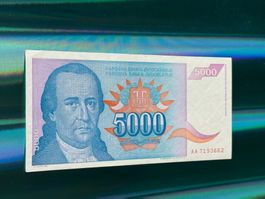 Belgrad 1994 - Jugoslawien - 5000 Dinara - Obradović