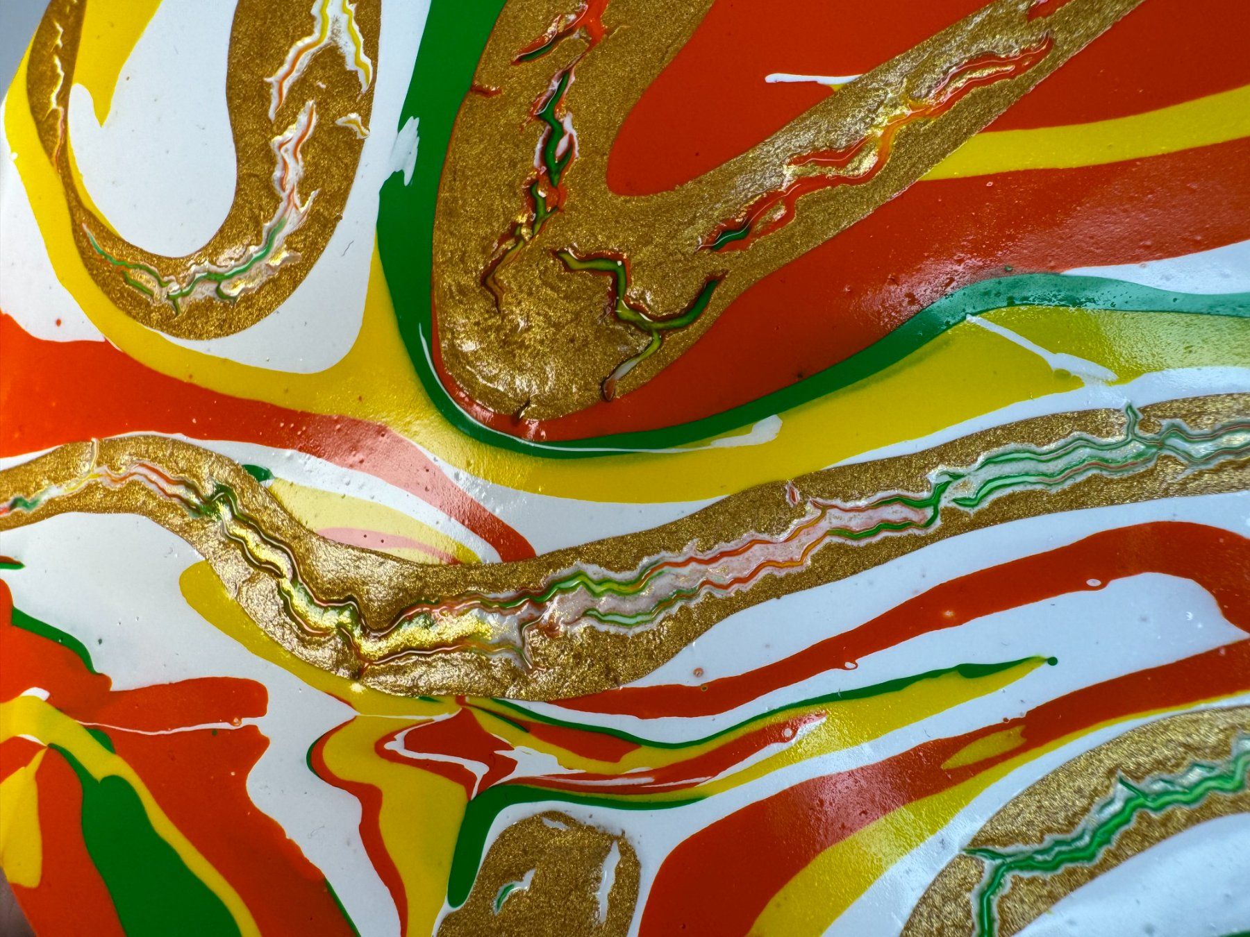 Dipinti: Acryl-Flüssigmalerei, kreisförmig – Usato da Schlieren venduto da MayaSheng1983 1