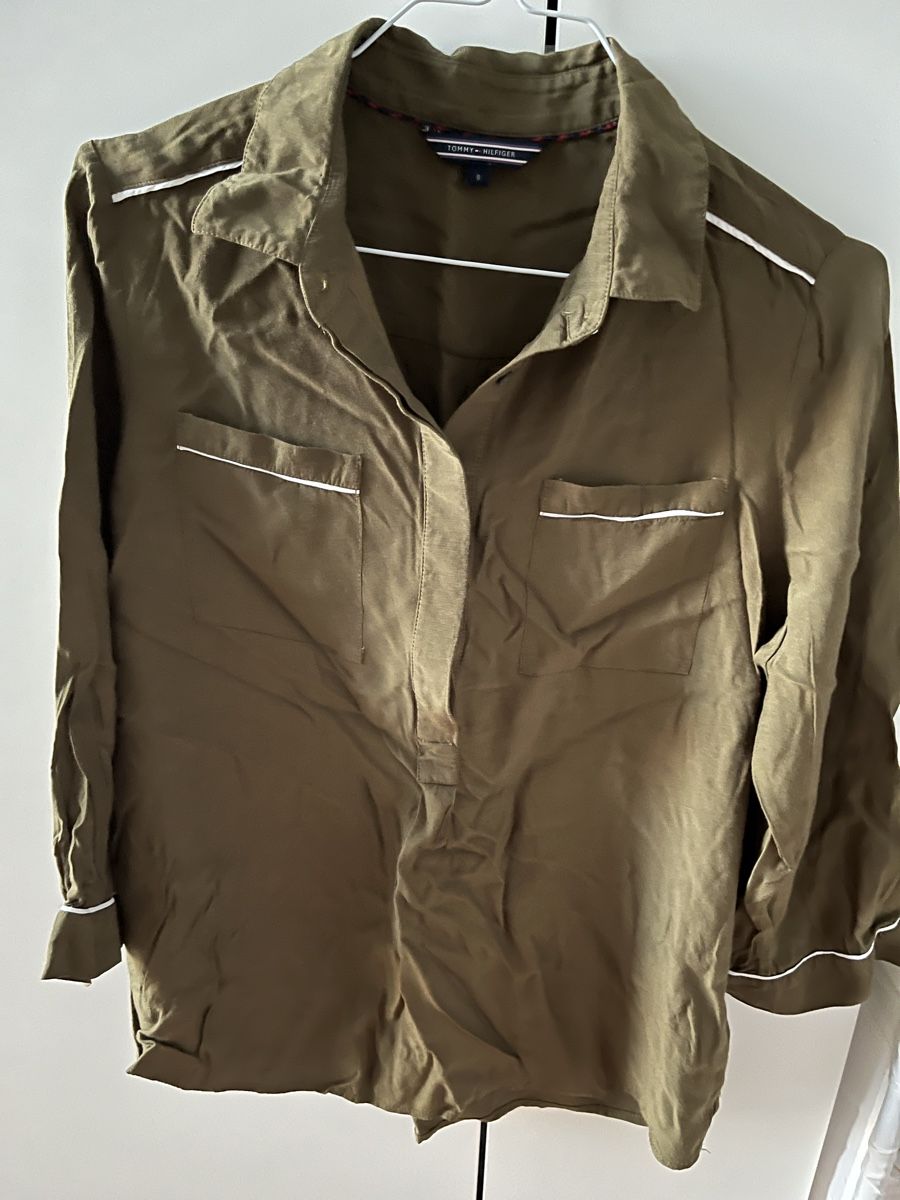 Tommy Hilfiger Camicette: Tommy Hilfiger Bluse Olivgrün Gr. M – Usato da Lenzburg venduto da car_pzg8