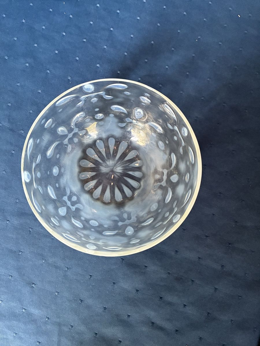 Bicchieri: Alte Glasschale mit Tropfenmuster – Usato da Dornach venduto da Rosengarten 1