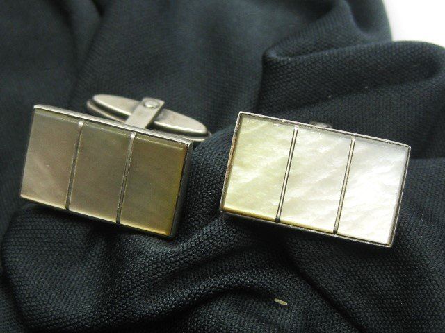 Gemelli: Vintage Manschettenknöpfe Silber 835 Perlmutt – Usato da Ermatingen venduto da Decovin 1