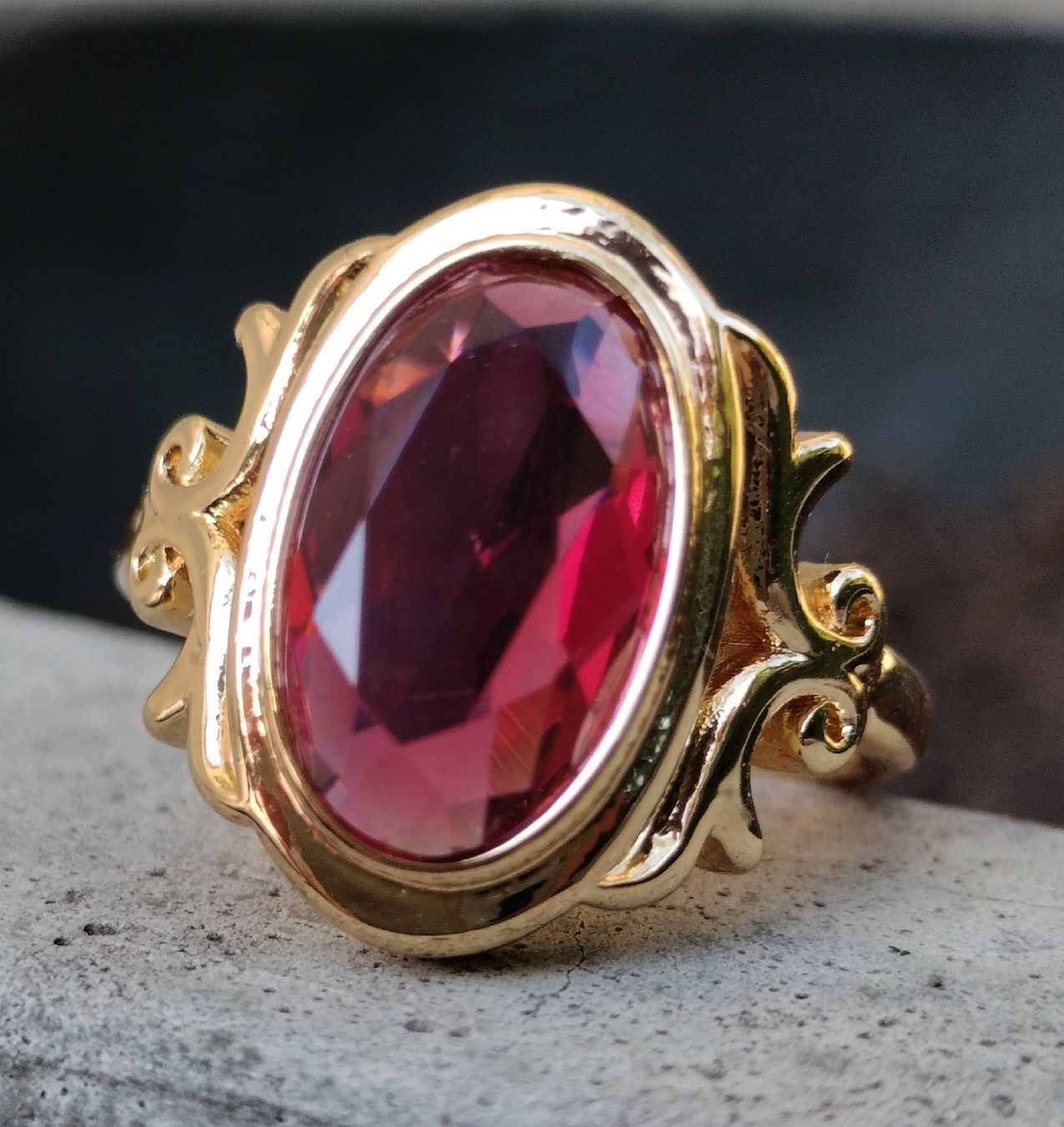 Anelli: Nachgemachter Antik Style Ring vergoldet mit Glasstein – Nuovo (secondo la descrizione) da schwyz venduto da larry91sz 6