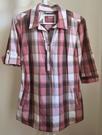 Street One Bluse kariert rosa braun Grösse 38 gebraucht