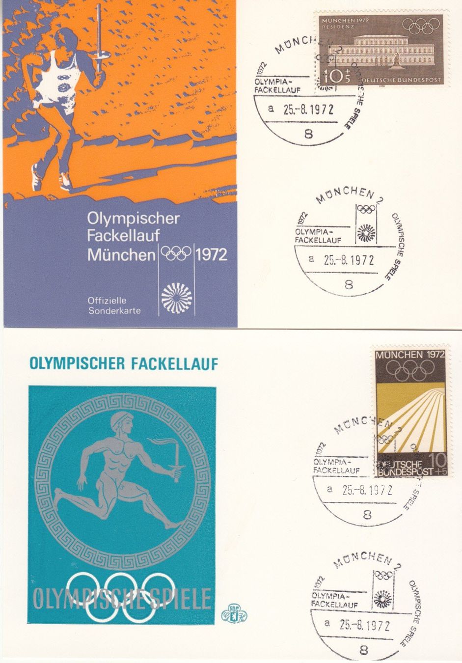 Tutti i francobolli: BRD Olympiade München 1972, 3er-Set – Usato da Bürglen TG venduto da StampGraf 1