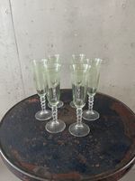 6 antike Champagner Gläser Uranglas