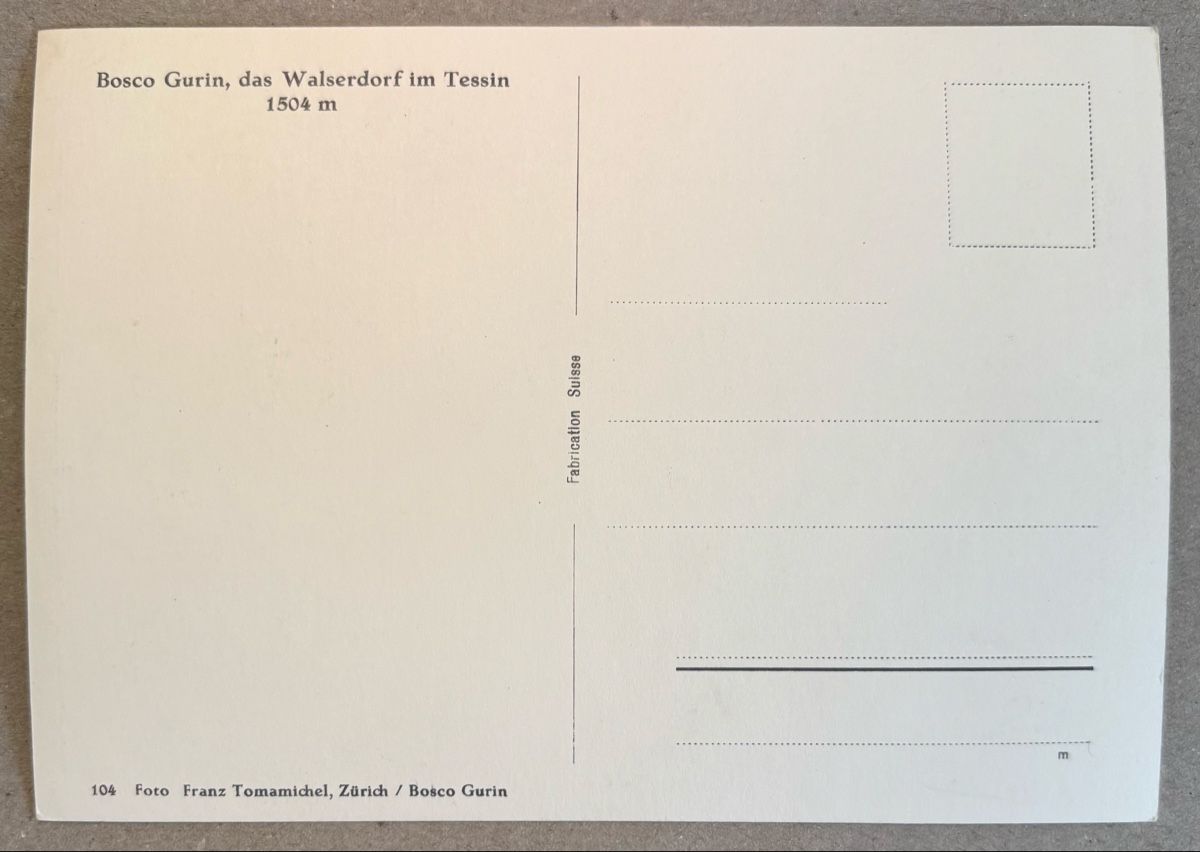 Cartoline postali: Ansichtskarte Bosco Gurin Tessin – Usato da Luzern venduto da Balbel 1