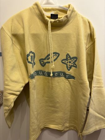 🌼 Pull vintage Équateur jaune clair – Taille M – Unisexe