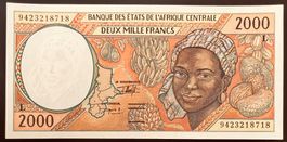 République Centreafricaine - Gabon 2000 Fr - non circ./unz