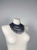 Boho Beaded Statement Necklace, Blue