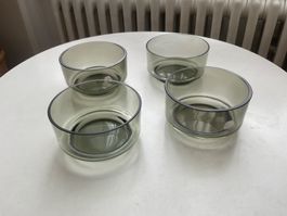 4x Vintage Dessertschale Rauchglas Alfred Taube Schale