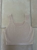 Leichtes Sommer Top, Rippenmuster, Gr. S, Beige, guter Zusta