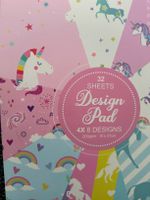 Design Pad 32 Blatt 15x21cm mit Einhorn Motiv neu