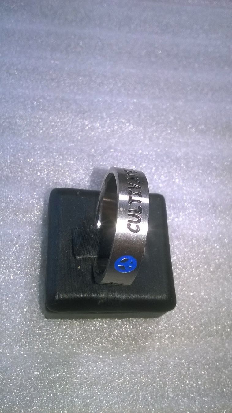 Ringe: ring edelsthal silber farbe,,(cultivate peace)matte – Neu (gemäss Beschreibung) aus Basel von bijoutrie_4 3