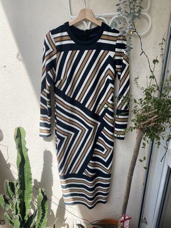 Robe M&S Collection imprimé géométrique manches longues T.M.