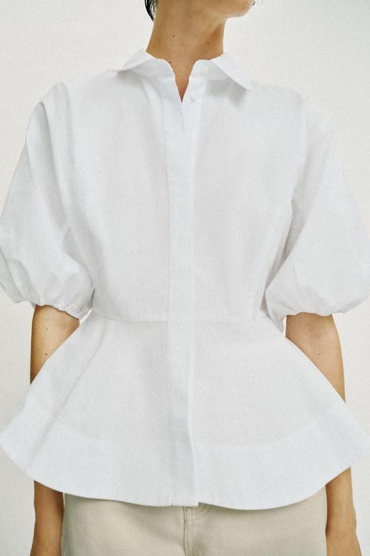 Zara Camicette: ZARA Peplum Bluse Hemdbluse Hemd  Baumwolle Gr.38 – Nuovo (secondo la descrizione) da Rotkreuz venduto da ILURENA 2