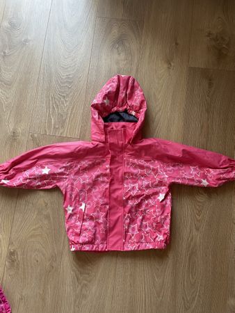 Kinder Regenjacke pink Sterne Grösse 92