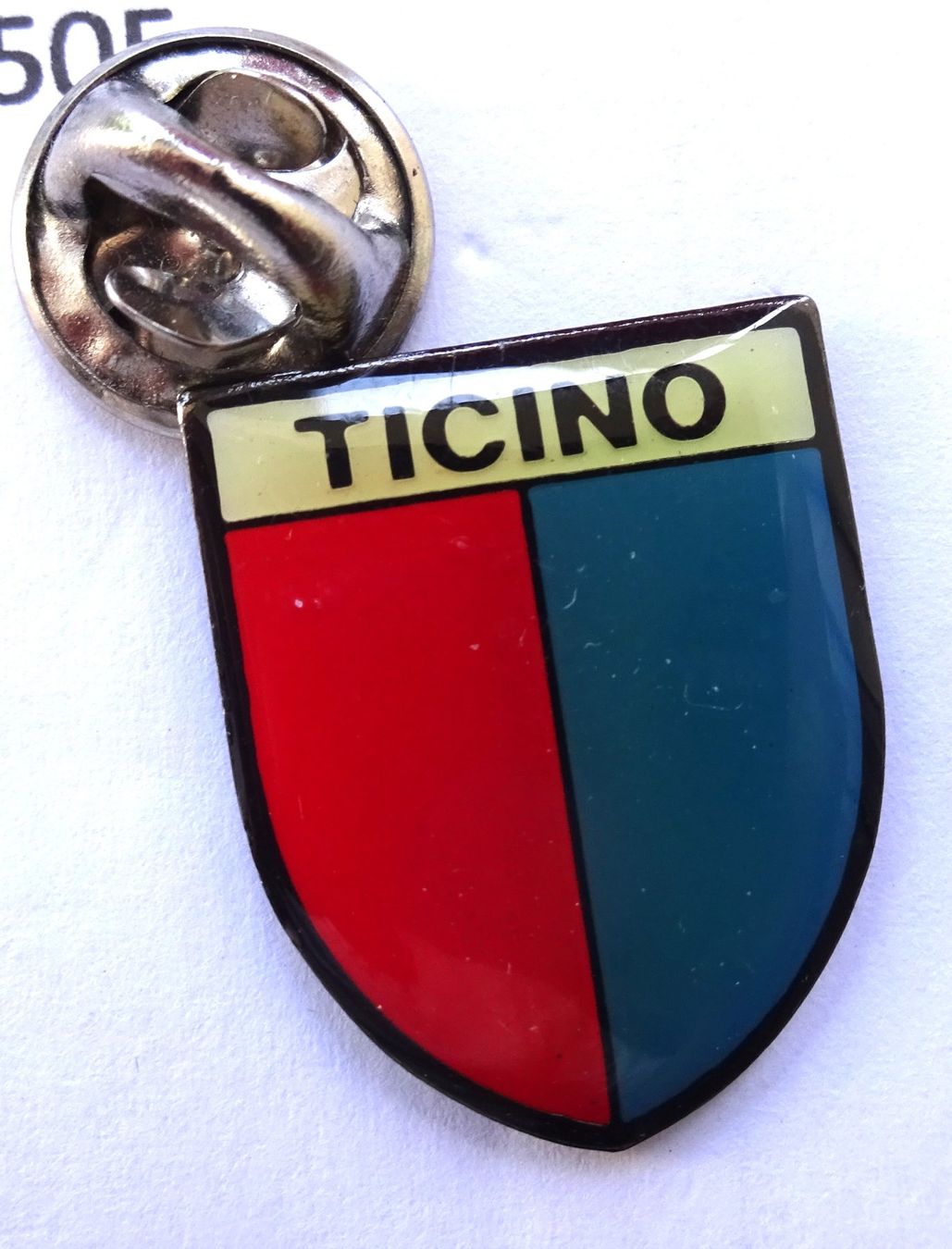 Placchette & Badge: Pin Wappen TESSIN  Rot Blau – Usato da Utzenstorf venduto da BUtter81