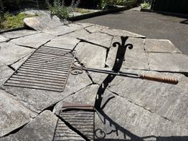 Grillrost mit Halterung, Schmiedeeisen, Sommerzeit'