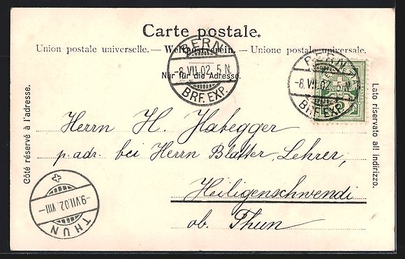 Ansichtskarten: Bern, Schweizer Bundesrat 1902, Bundespr – Gebraucht aus Berlin von bartko-reher 1