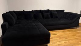 Schwarzes Ecksofa