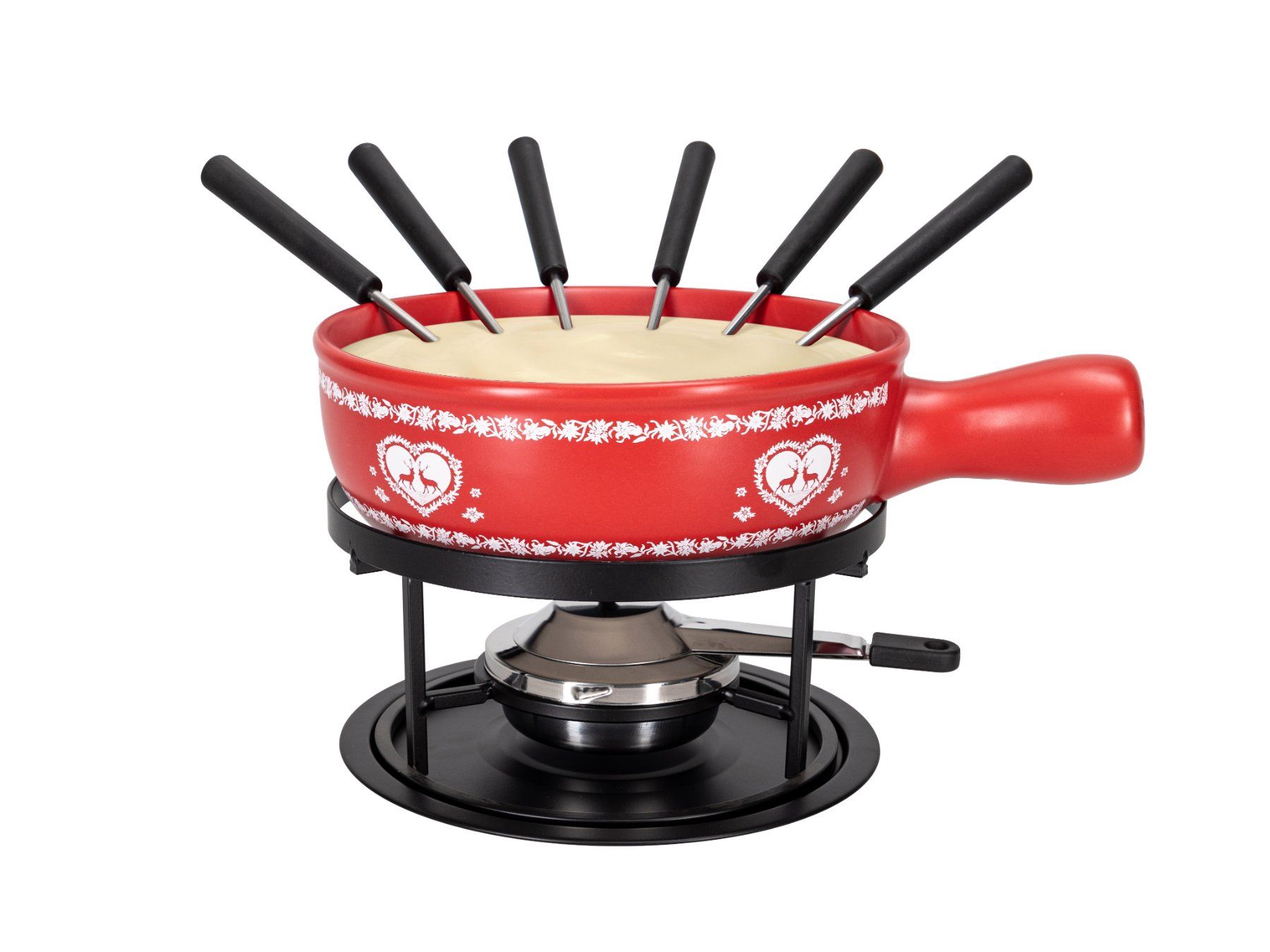 Küchengeräte: Käsefondue-Set "Hirsch-Herz", rot – Gebraucht aus Triengen von Michele-G