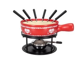 Käsefondue-Set "Hirsch-Herz", rot