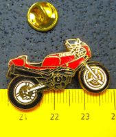 MOTORRAD PIN ENAMEL ROT GOLDIG