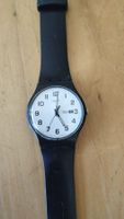 Schwarze SWATCH Uhr mit Kunststoffband