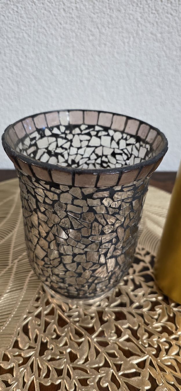 Tutte le decorazioni: Mosaik Glas Windlicht mit Kerze – Usato da Kaufdorf venduto da Nati-Nati 3