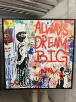 Banksy Kunstdruck "Always Dream Big", gerahmt, neuwertig
