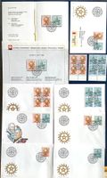 1983 Europa Div. FDCs  Sammel + Fatltblätter 4er +  ET