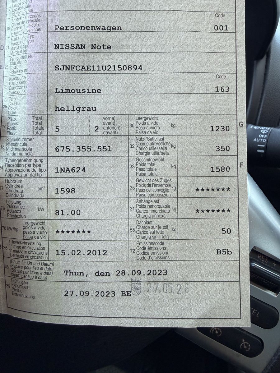 Nissan Automobili: Nissan Note  1.6  Automat Benzin – Usato da Hinterkappelen venduto da meh_qf55 8