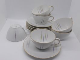 Oscar Schaller 6 tasses à thé décor épis colorés