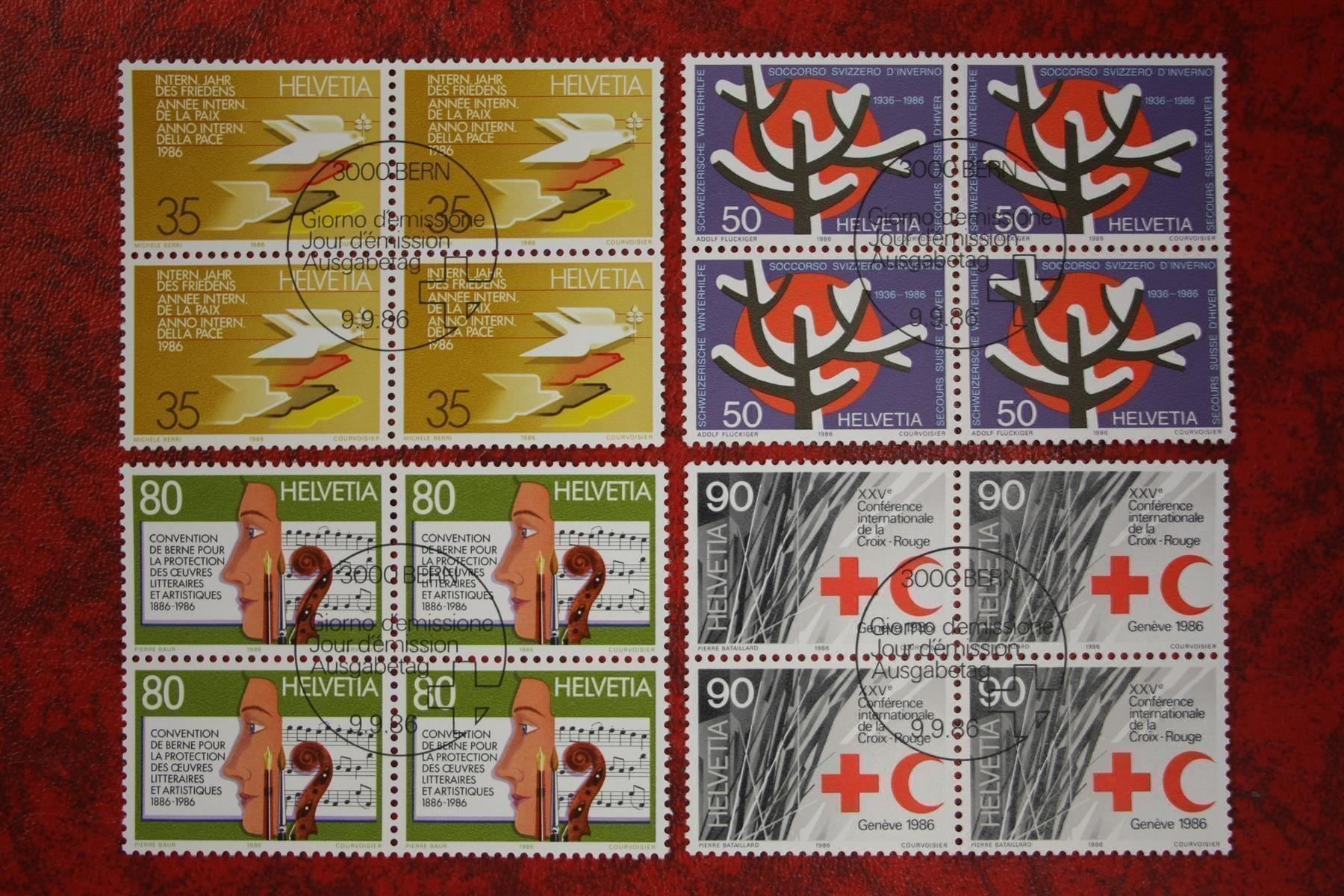 Alle Briefmarken: 1986: 727-730 4er-Block ET – Gebraucht aus Deitingen von Lglobi