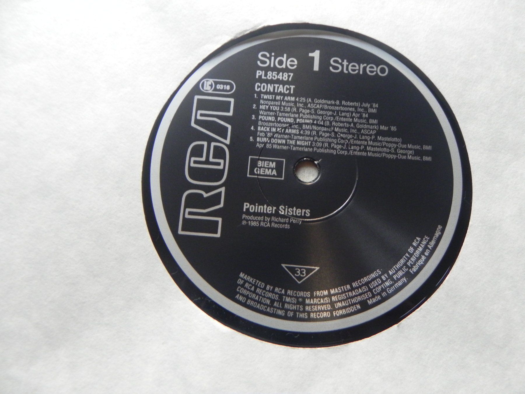 Schallplatten: LP US Soul R&B Disco The Pointer Sisters 1985 Contact – Gebraucht aus Siebnen von krimsie 4