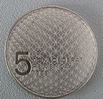 5 Fr. Confoderatio Helvetica 1988
