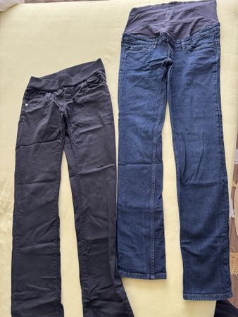 2 Umstandshosen Set dunkelblau schwarz Grösse S M