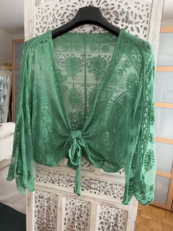 Spitzen Cachecoeur Jacket Bolero XL Grün