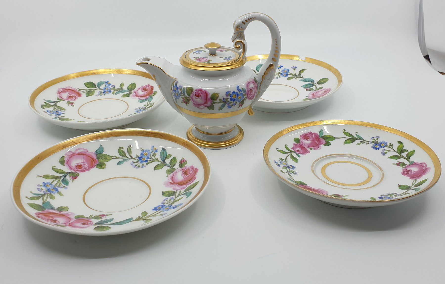 Teiere: Kleine Meissen Kanne & Unterteller – Usato da Emmen venduto da Brockofsky
