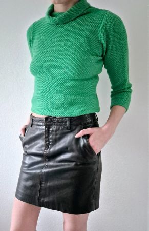 MARC O'POLO LEDERROCK ROCK LEDER 36 S BRAUN TOP ZU BLUSE