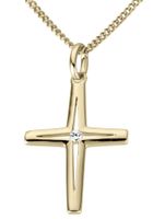 Kreuz mit Brillant aus Gold