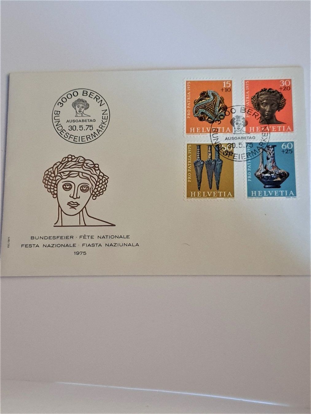 Alle Briefmarken: (35)  Pro Patria 1975  mit ET – Gebraucht aus Schwarzhäusern von Inot3
